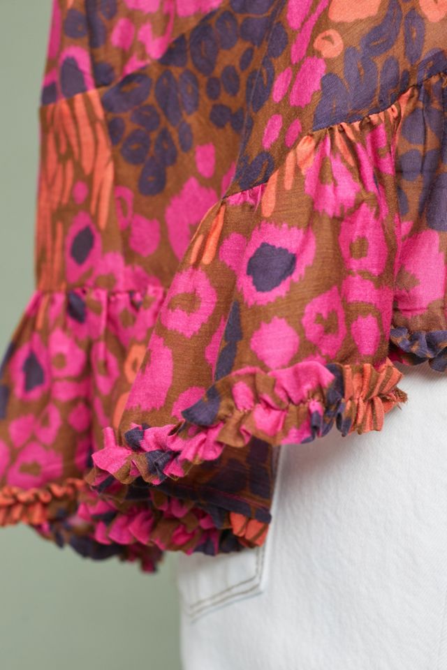 Blusa leopardo con volantes #3