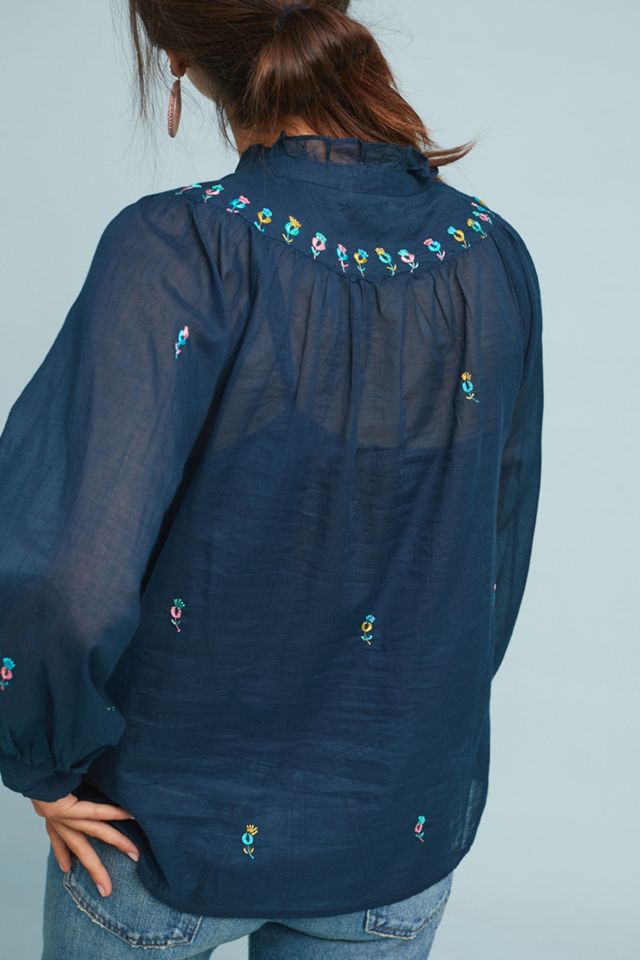 Rivera Embroidered Peasant Blouse #1