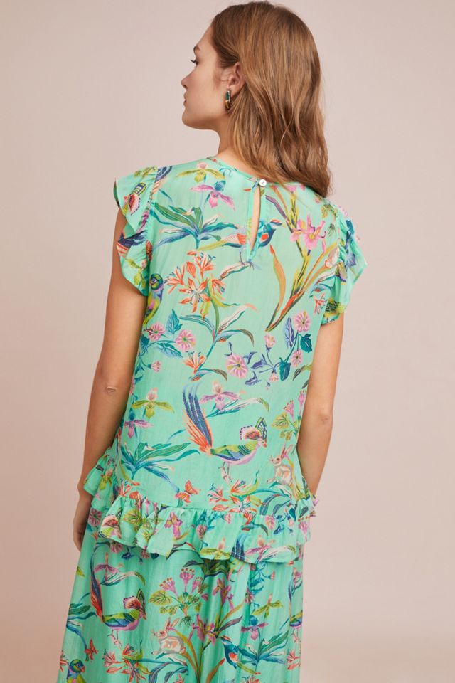 Mughal Garden Silk Top #1