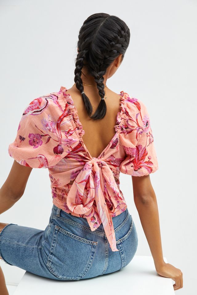 Anthropologie Floral high quality Tie Back Blouse