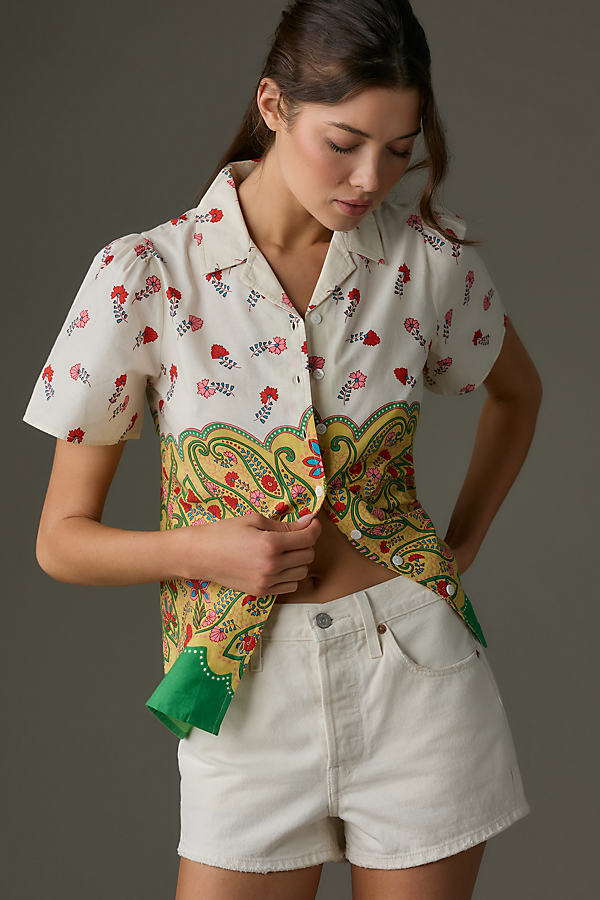 Banjanan Iona Short-sleeve Shirt Top In Multicolor