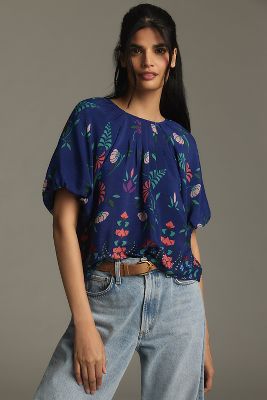 BANJANAN OANA PUFF-SLEEVE TOP 