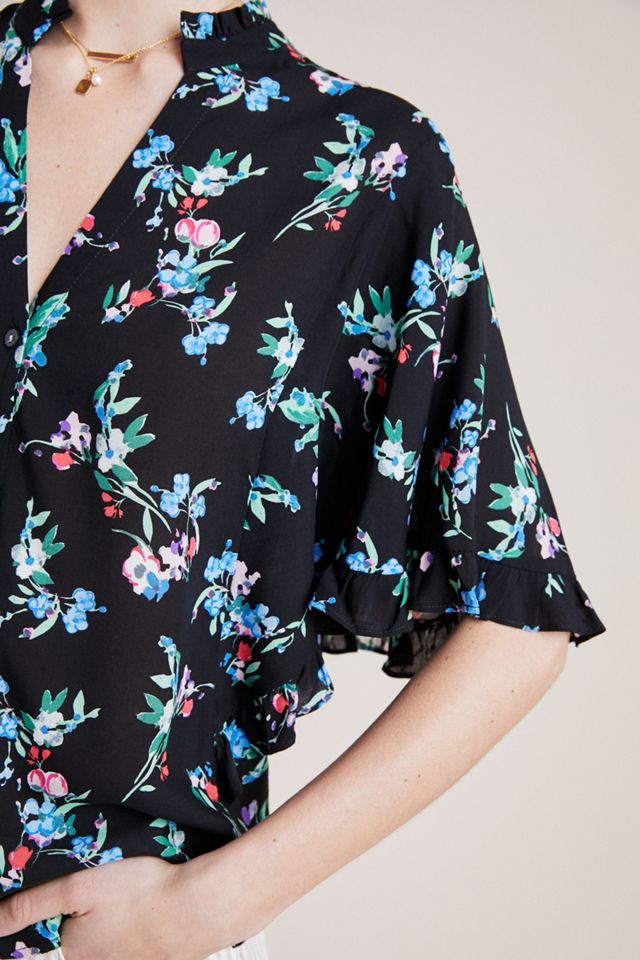 Maeve Aveiro Flutter-Sleeved Buttondown #2