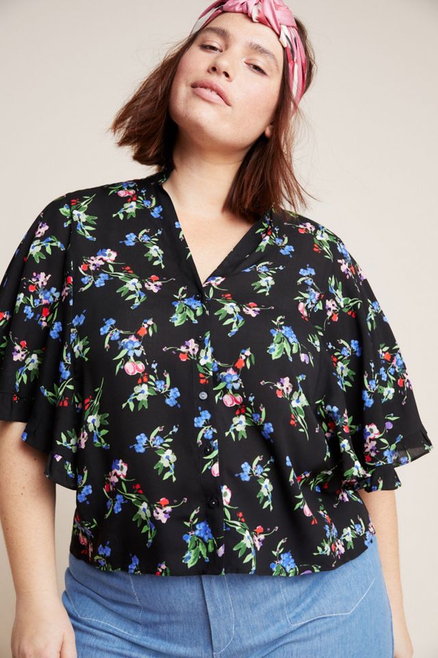 Maeve Aveiro Flutter-Sleeved Buttondown #7