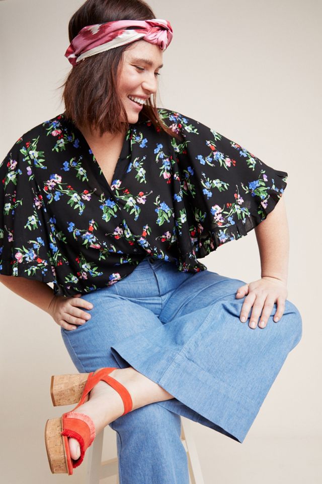 Maeve Aveiro Flutter-Sleeved Buttondown #4