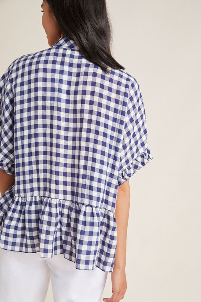 Maeve Flounced Gingham Blouse #1