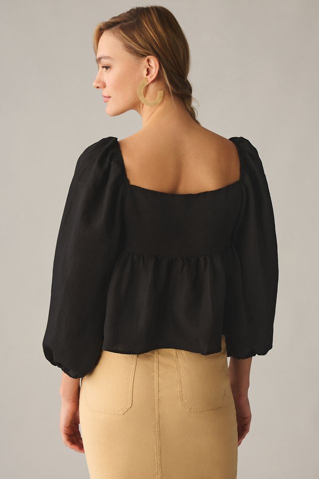 By Anthropologie Lace Babydoll Top #1