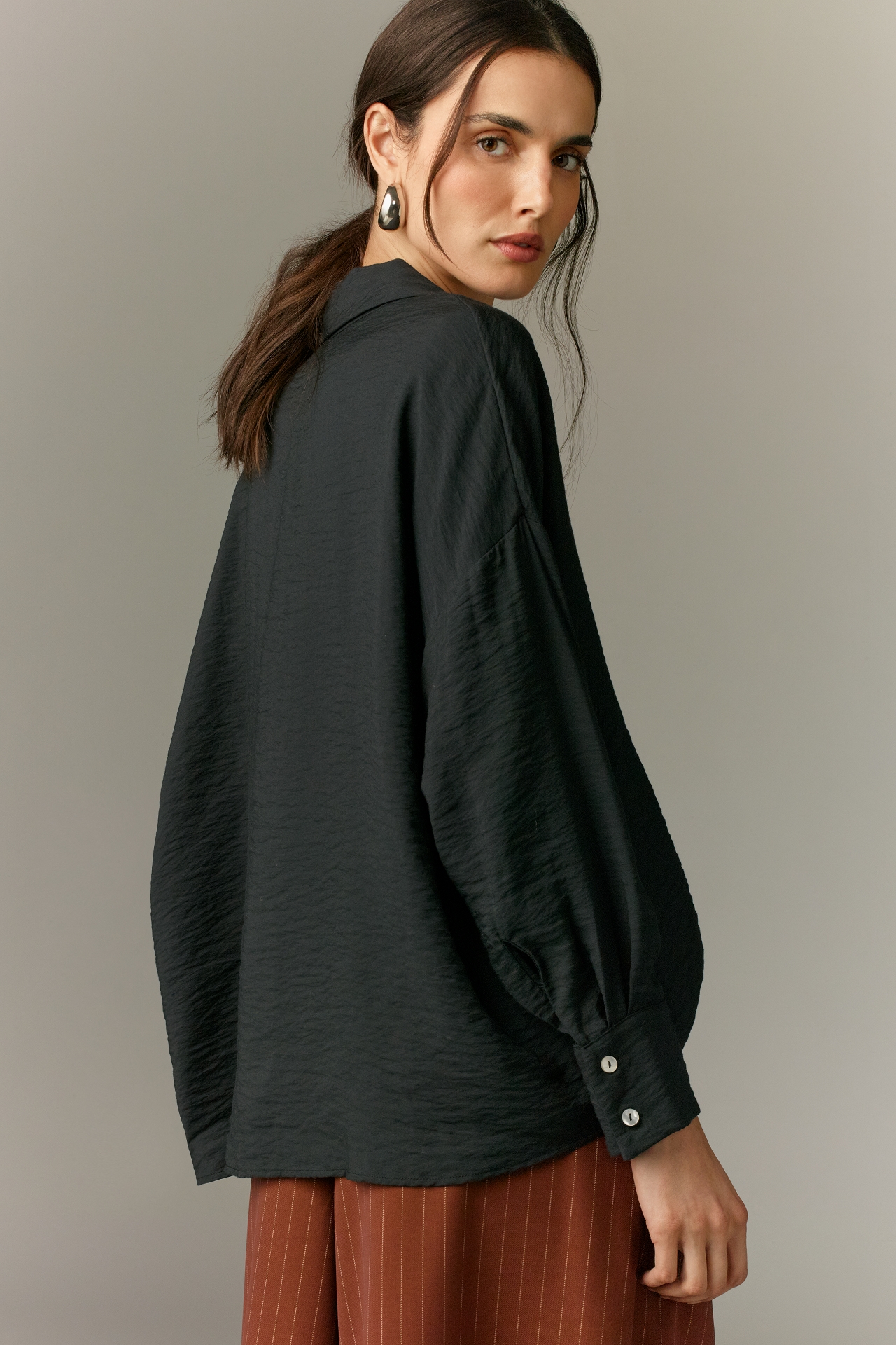 The Dylon Long-Sleeve Wide-Placket Top