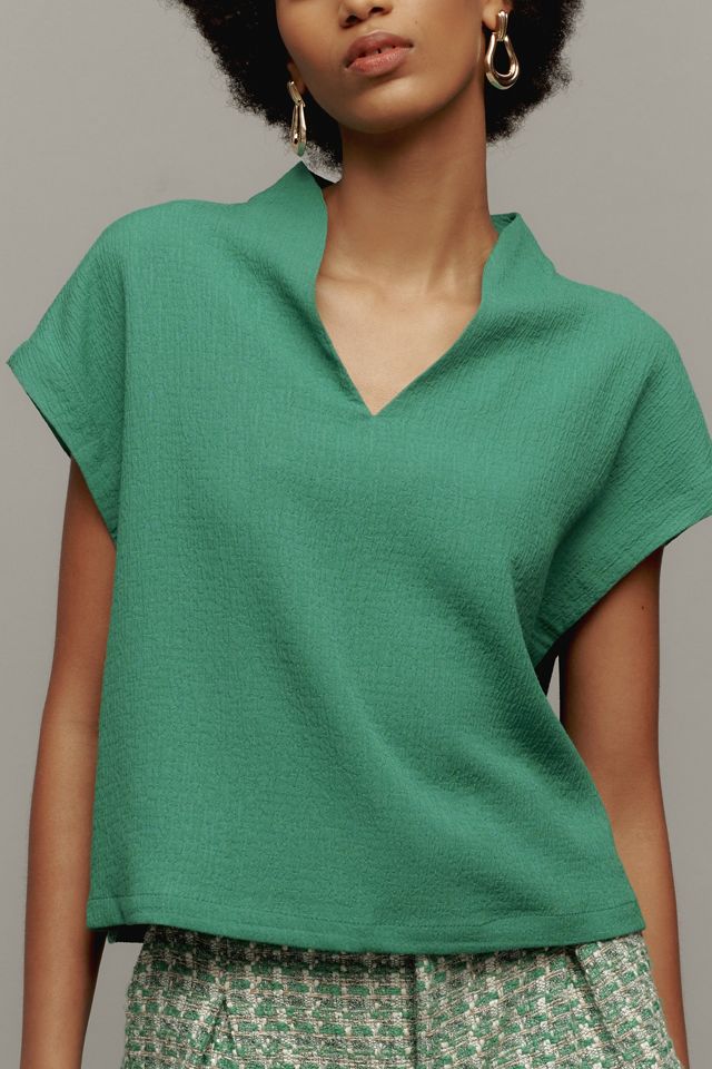 Maeve Blusa texturizada con mangas cortas #7