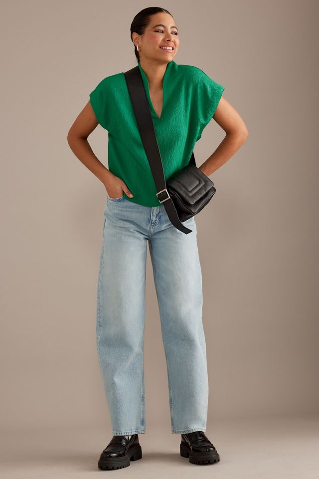 Maeve Blusa texturizada con mangas cortas #4