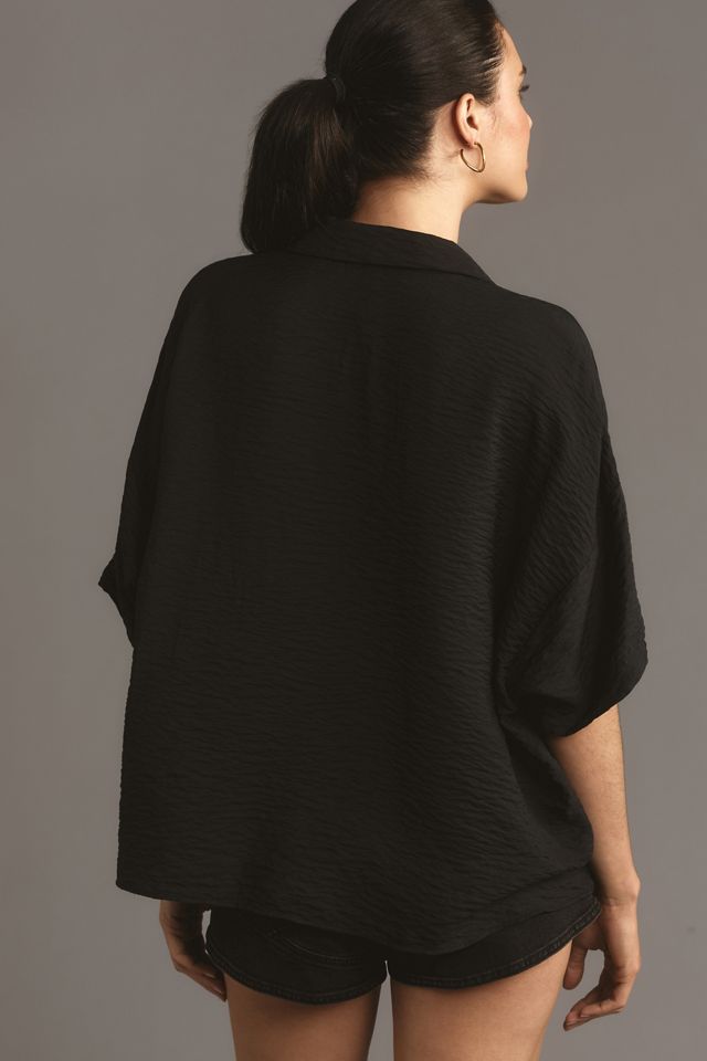 The Dylon Short-Sleeve Wide-Placket Top #1