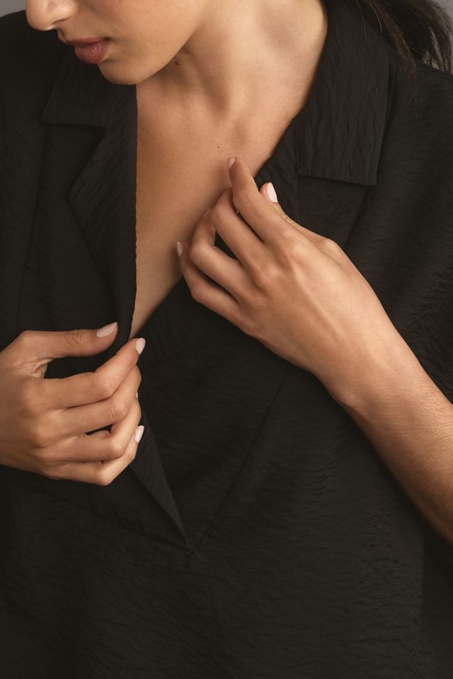 The Dylon Short-Sleeve Wide-Placket Top #3