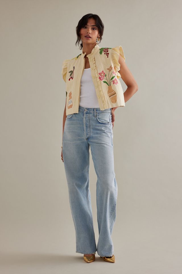 Stella Nova Ona Ruffle Cotton Embroidered Vest #2