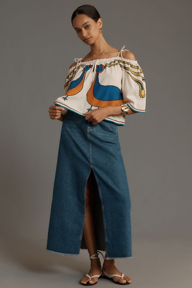 Stella Nova Peacock Off-The-Shoulder Blouse #1