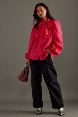 Bow Tie Shirt en Red taille: Uk 10 chez Anthropologie - Stella Nova - Modalova