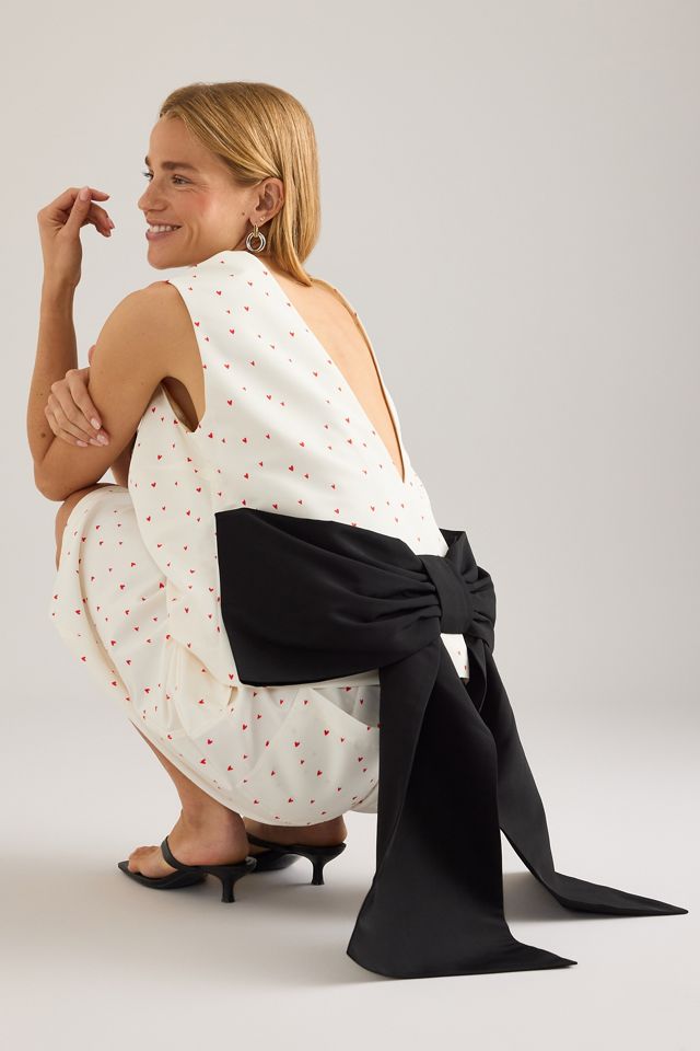 Stella Nova Heart Print Bow-Back Top #4