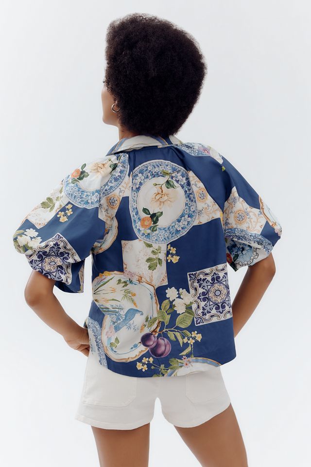 The Zooey Bubble-Sleeve Blouse by Maeve #1