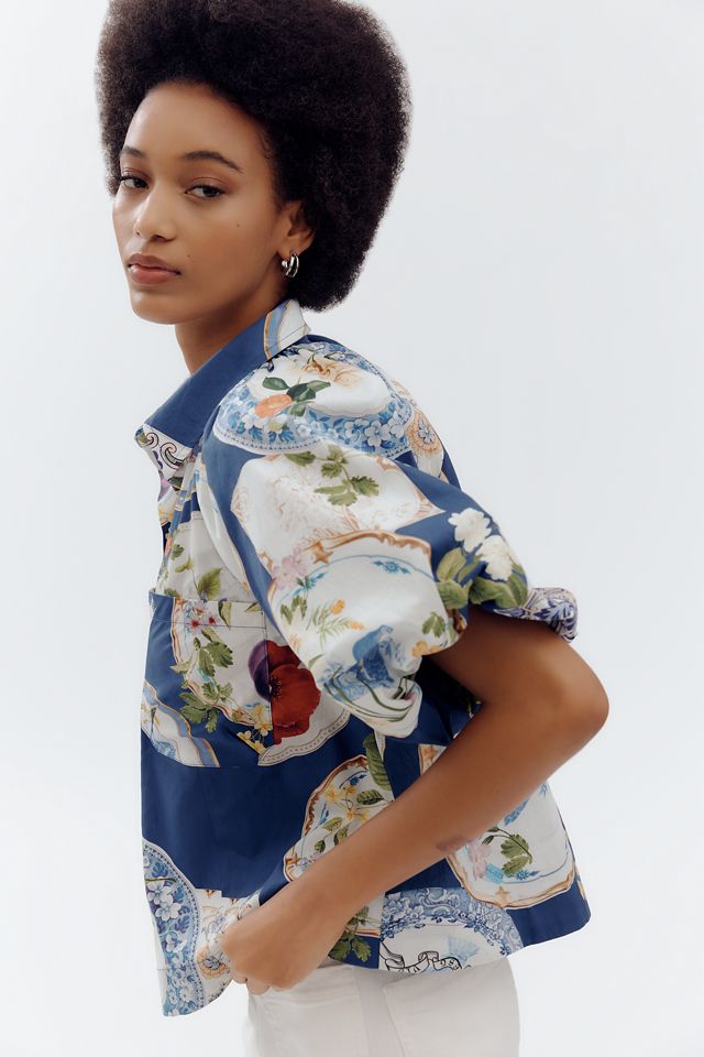 The Zooey Bubble-Sleeve Blouse by Maeve #2