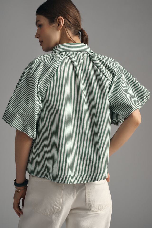 Zooey Bubble-Sleeve Blouse by Maeve #2