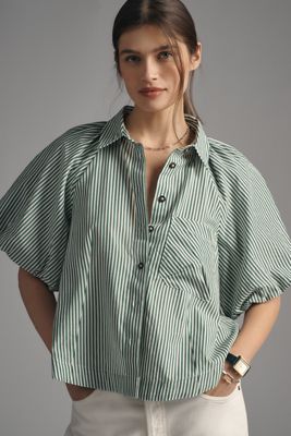 Zooey Bubble-Sleeve Blouse by Maeve