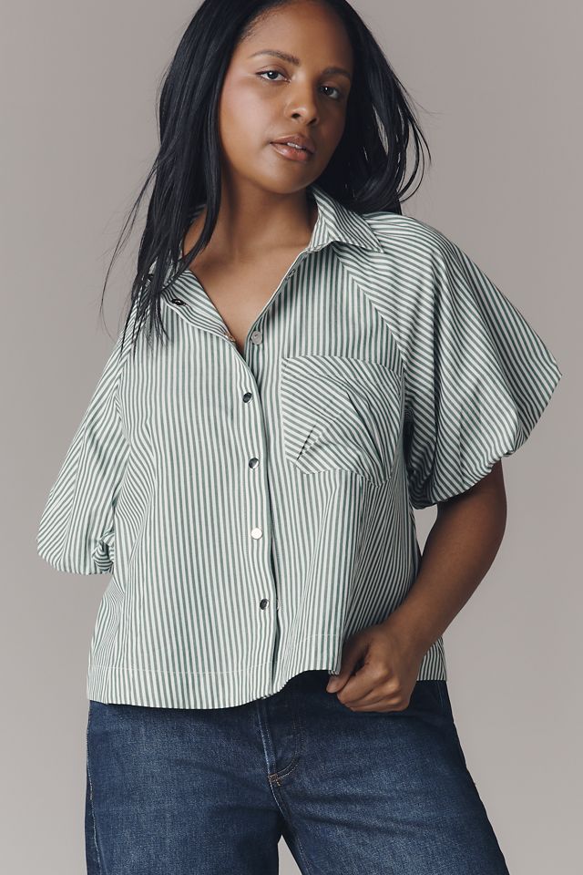 週末価格 ella selectshop balloon hem blouse The Zooey Bubble-Sleeve Blouse by Maeve | Anthropologie
