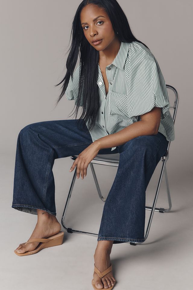 Zooey Bubble-Sleeve Blouse by Maeve #4