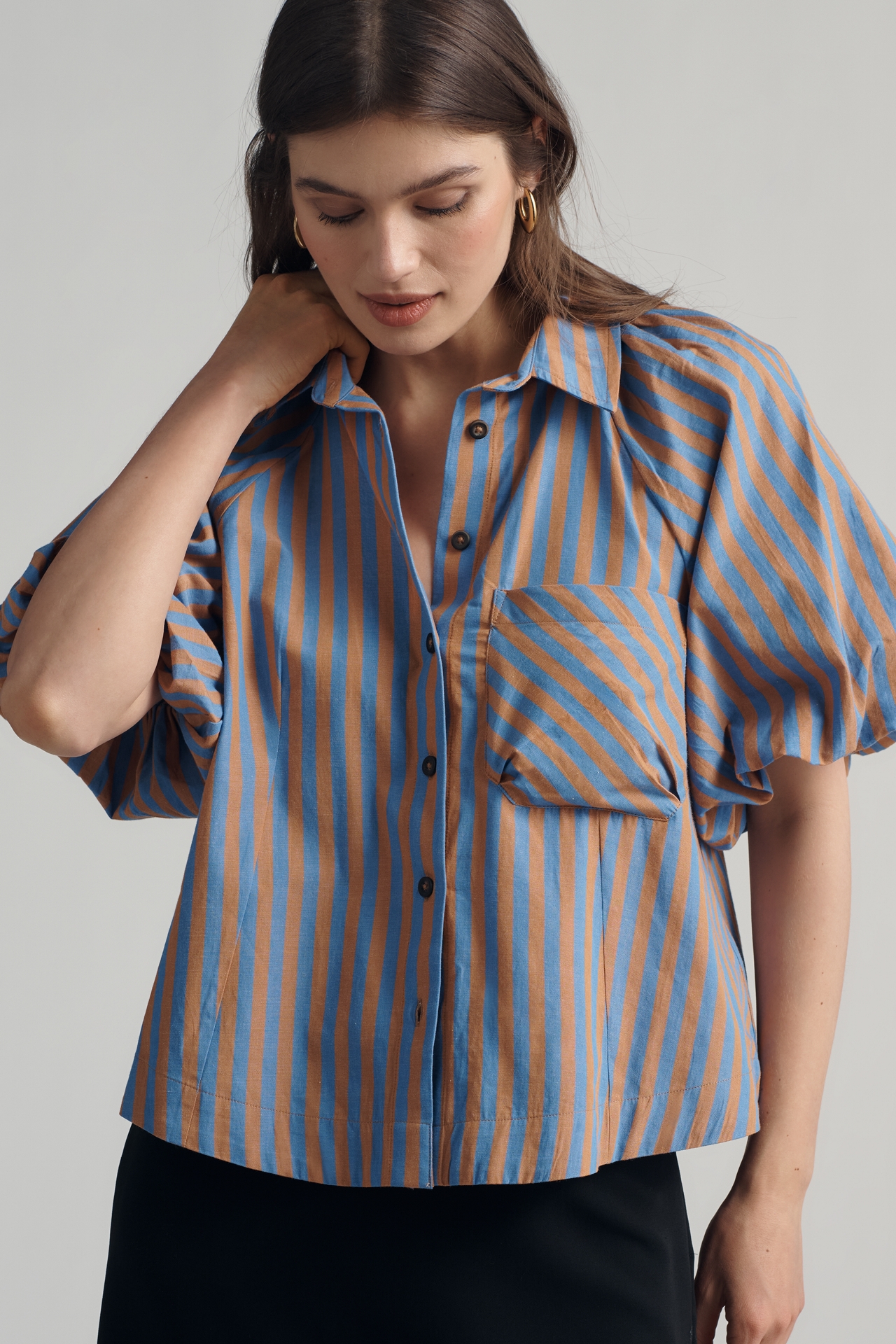 The Zooey Bubble-Sleeve Blouse by Maeve