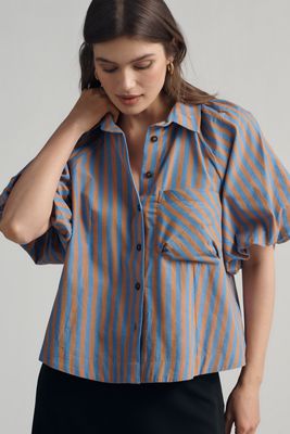 Zooey Bubble-Sleeve Blouse by Maeve