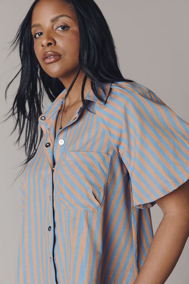 Zooey Bubble-Sleeve Blouse by Maeve #5
