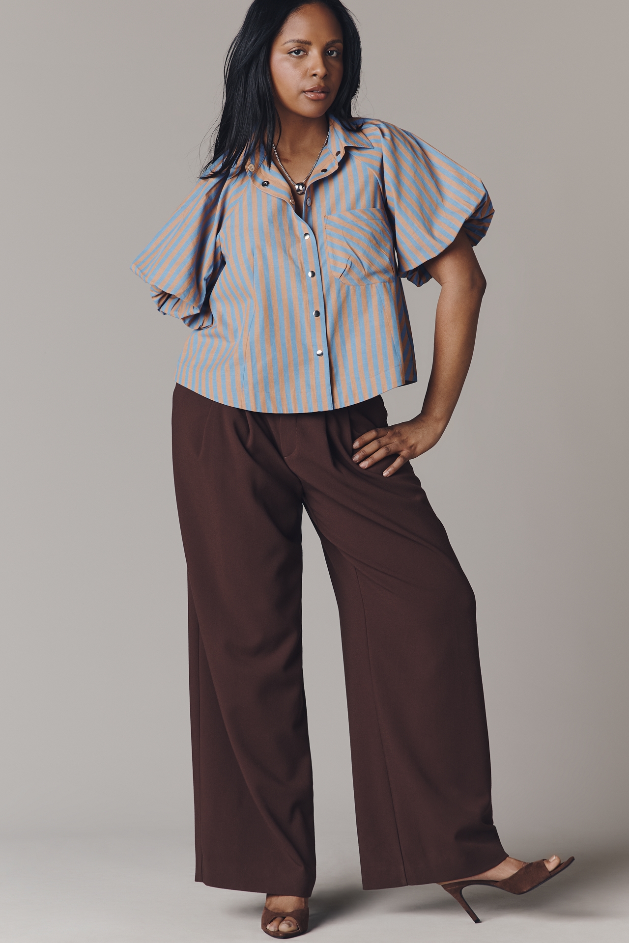 The Zooey Bubble-Sleeve Blouse by Maeve