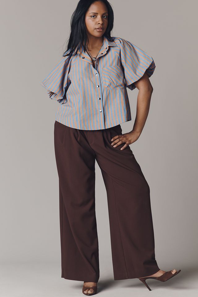 Zooey Bubble-Sleeve Blouse by Maeve #6