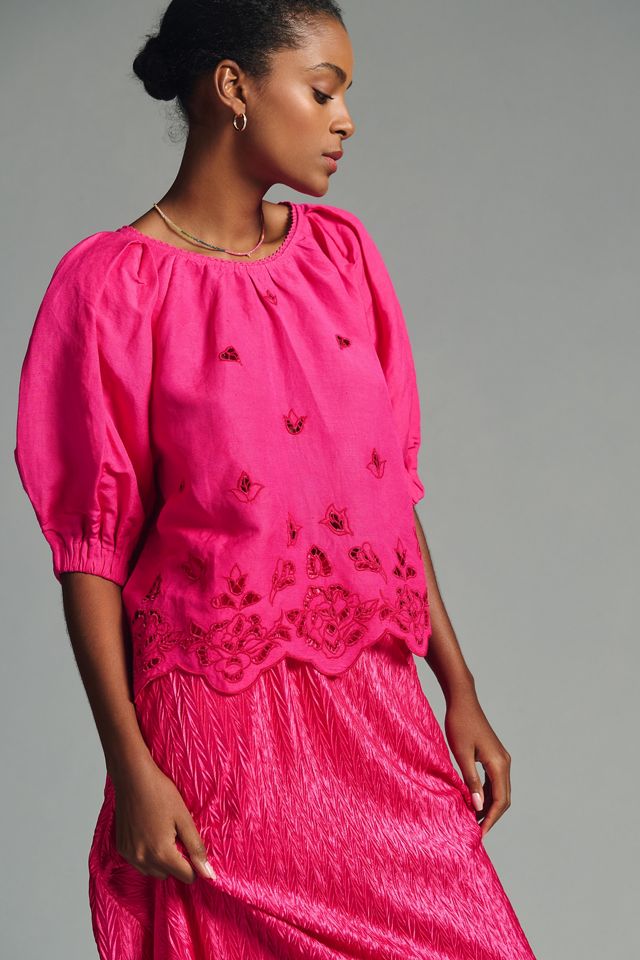 By Anthropologie Cutwork Blouse #4