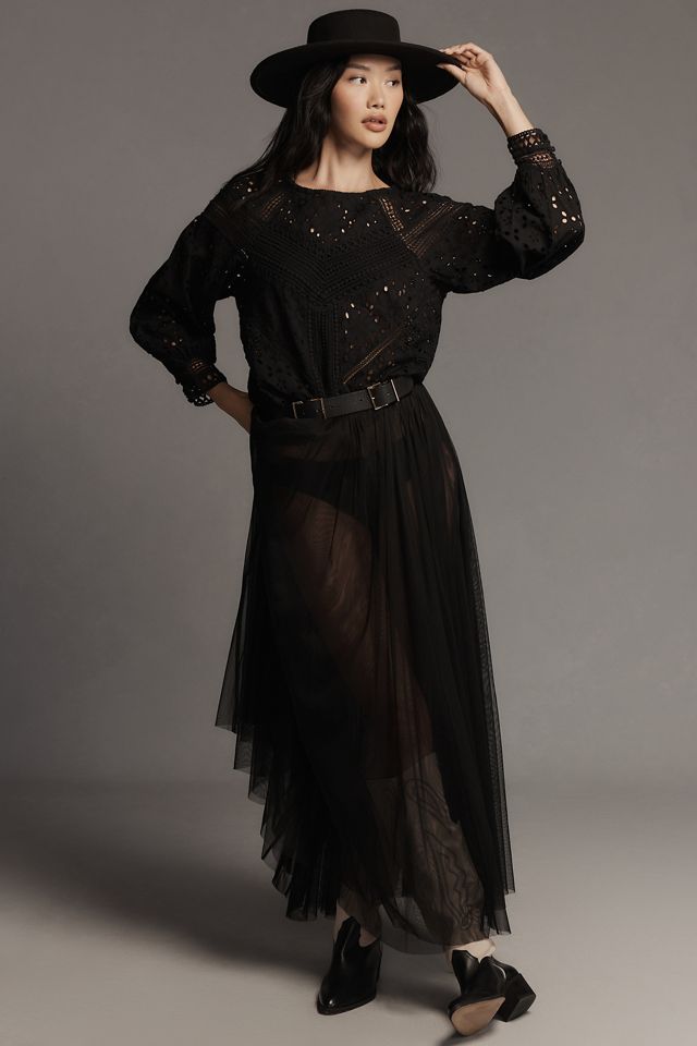 By Anthropologie Lace Cutwork Blouse #3