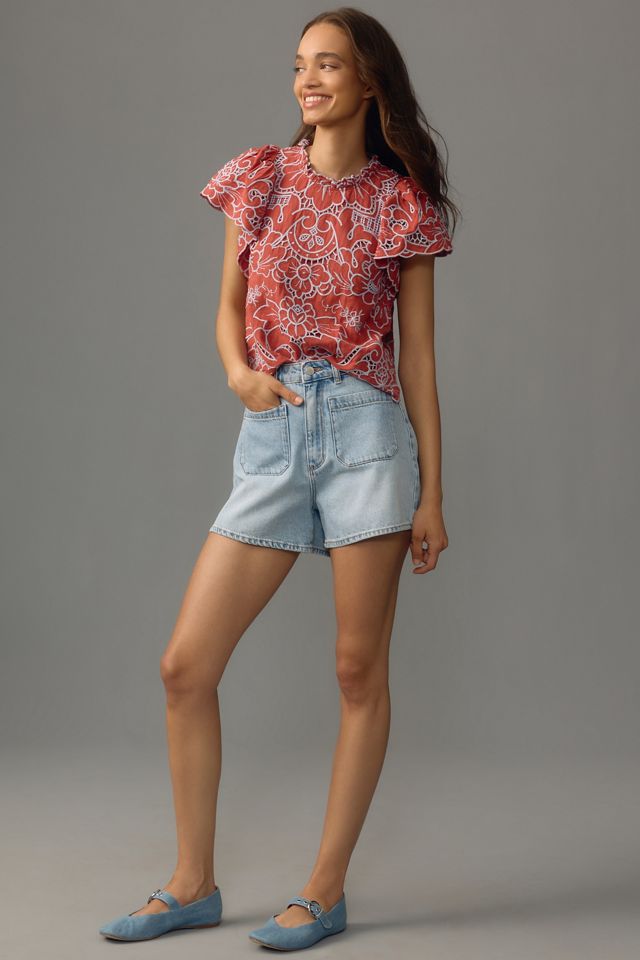 The Lainie High-Neck Lace Cutwork Blouse #2