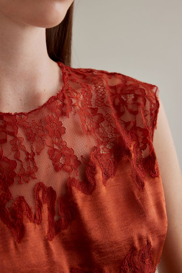By Anthropologie Shine Lace Mix Tank #4