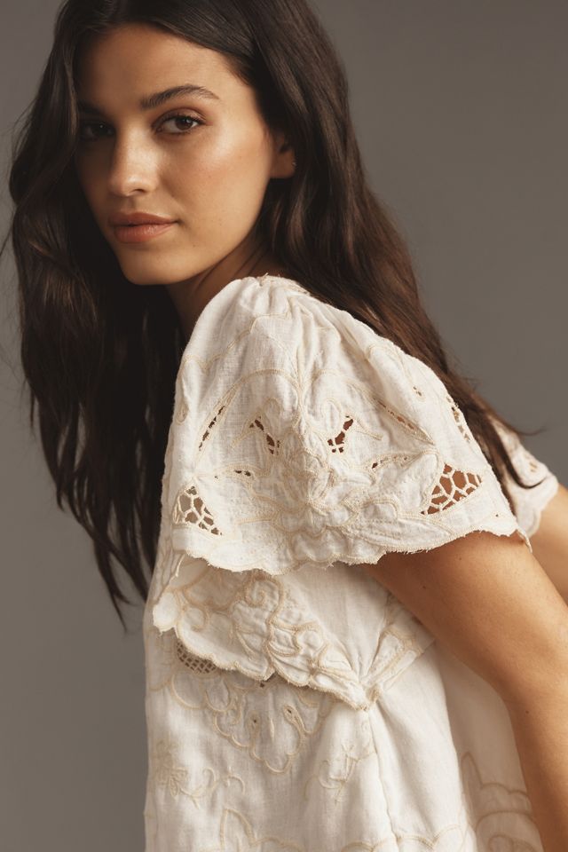 The Lainie Lace Cutwork Blouse #2