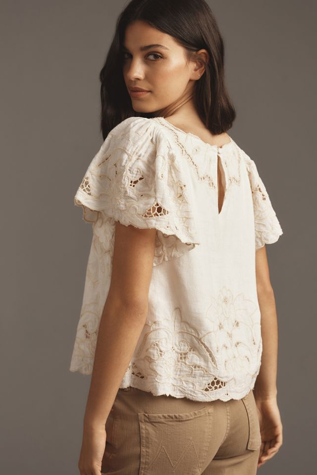 The Lainie Lace Cutwork Blouse #3