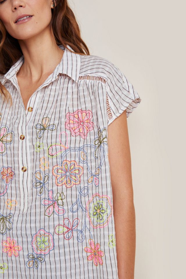The Serena Surf Henley Blouse #2