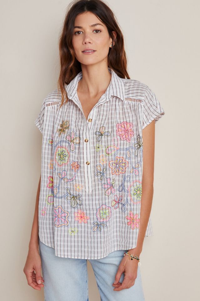The Serena Surf Henley Blouse #3