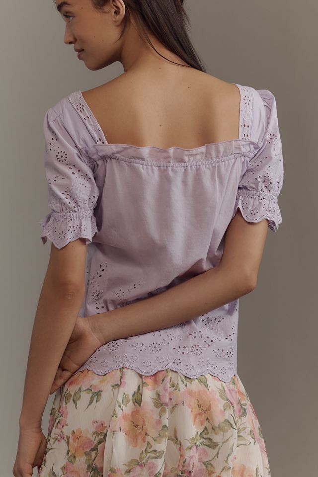 Top con Ojales de Manga Abullonada de Anthropologie #1