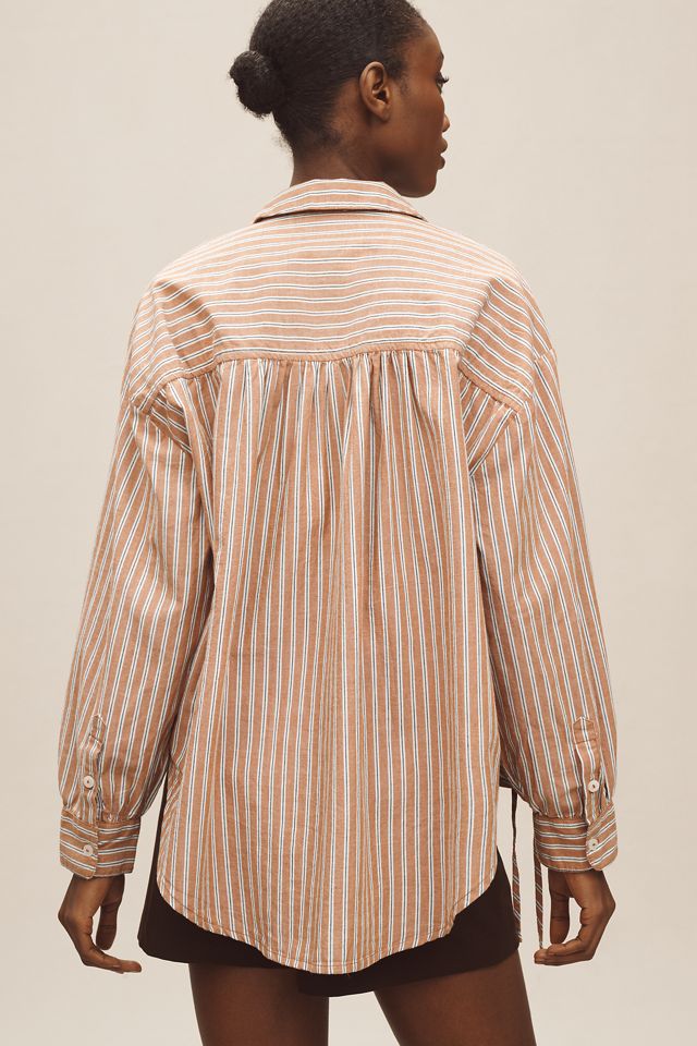 Pilcro Reworked Ruched Buttondown Shirt #1