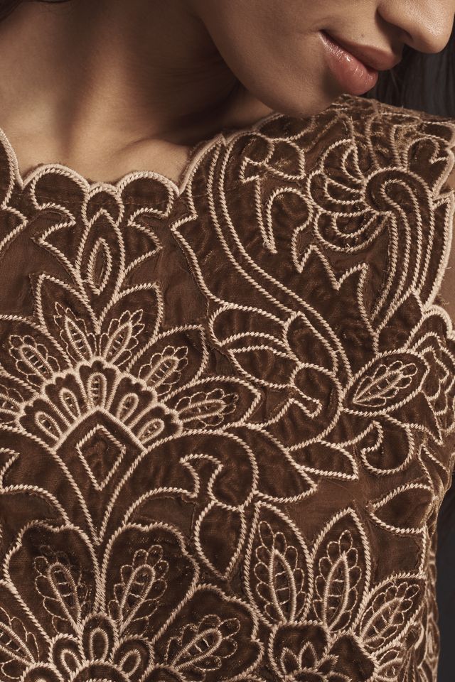 The Lainie Sleeveless Velvet Lace Cutwork Blouse #2