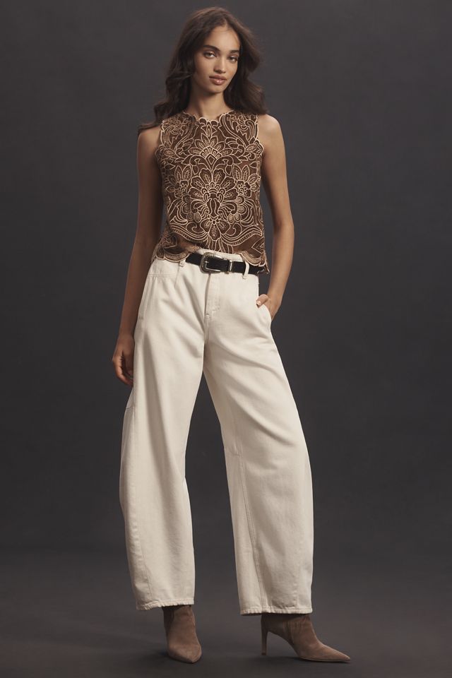 The Lainie Sleeveless Velvet Lace Cutwork Blouse #3