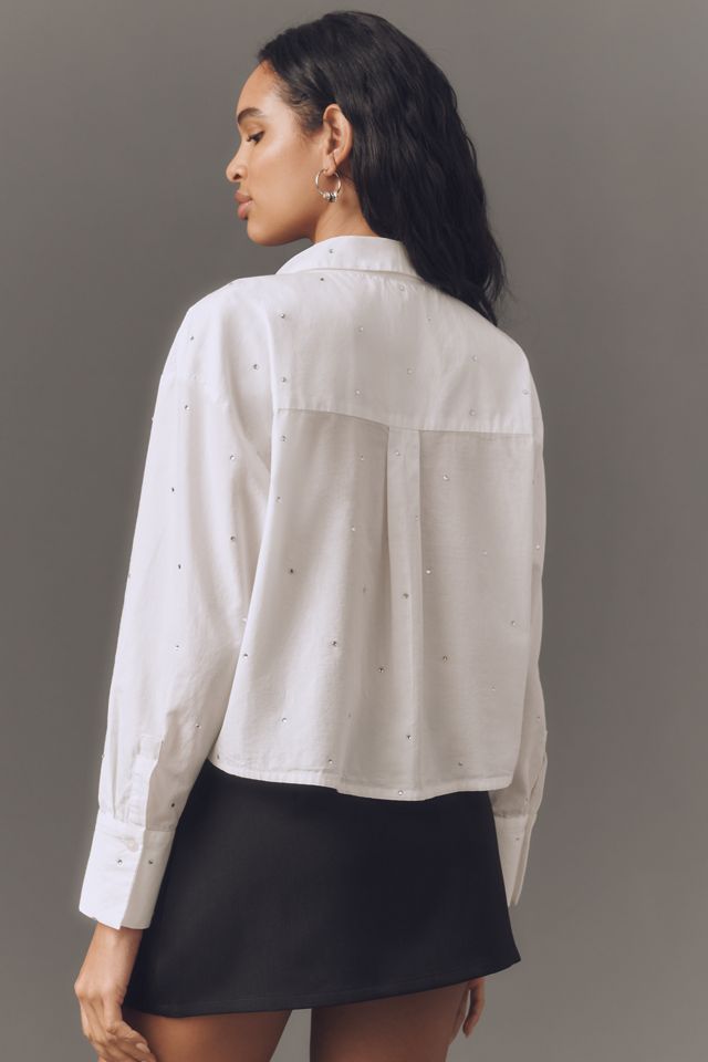 Maeve Patch Pocket Crop Buttondown Shirt #2