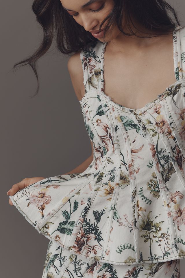 By Anthropologie Swirled Seamed Tank Top #3