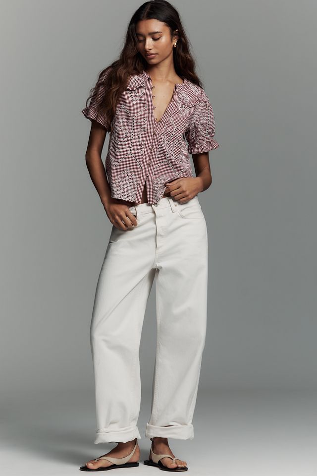 Keira Gingham Blouse by Pilcro | Anthropologie