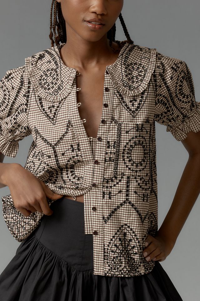 The Keira Gingham Blouse by Pilcro  #3