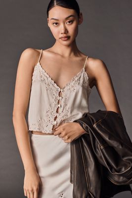 Hutch Indy Sleeveless V-Neck Button-Front Midi Dress
