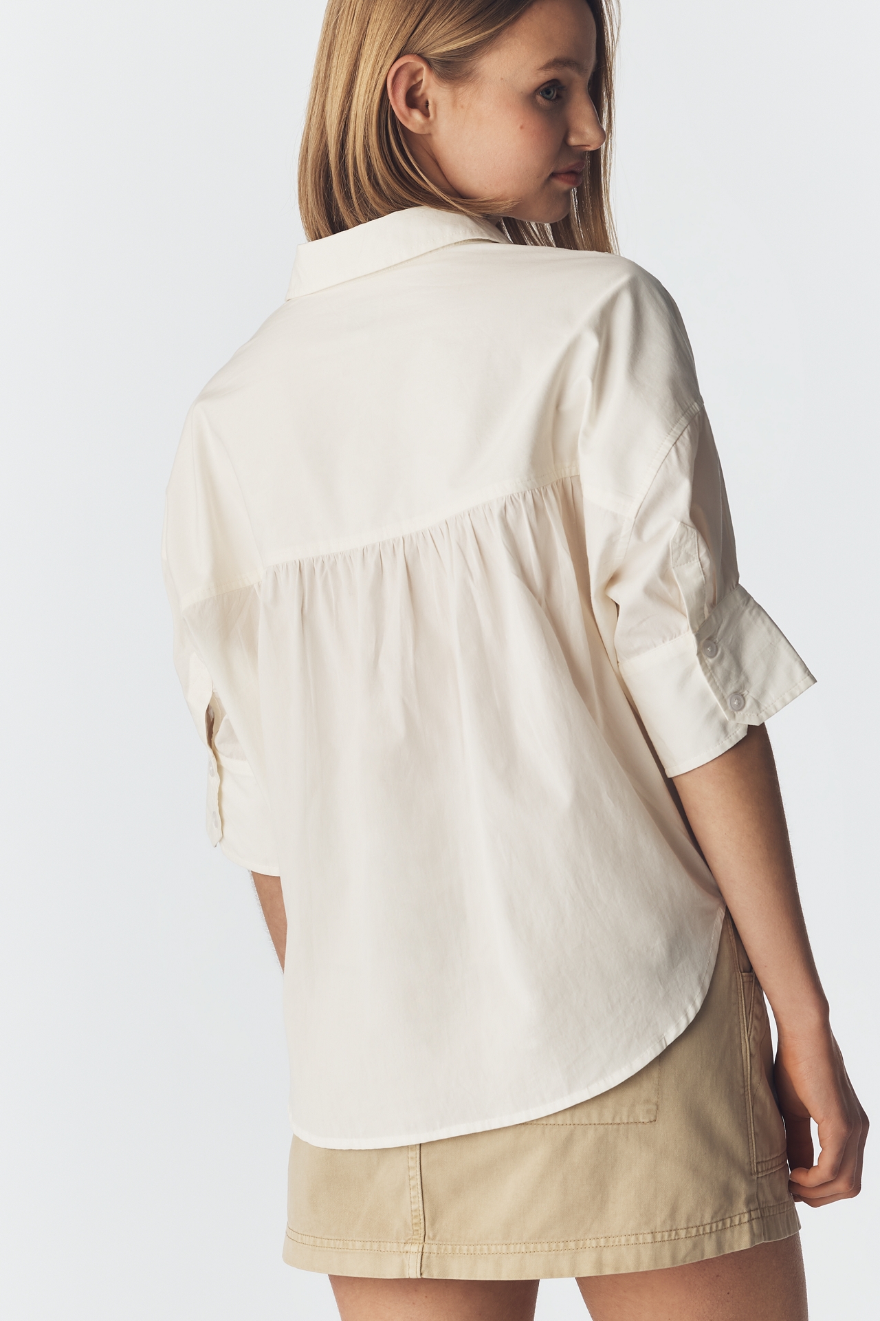 Mabel Boxy Oxford Embroidered Shirt by Maeve