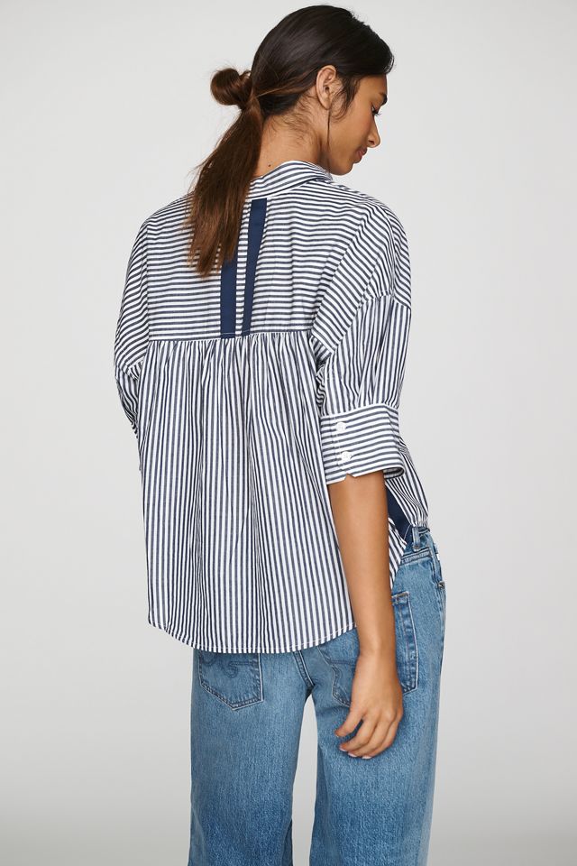 Maeve Mabel Boxy Oxford Embroidered Shirt #3
